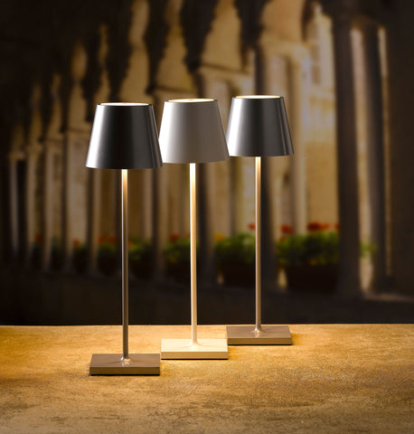 Shaded  LED Lamp in Brown or Grey
