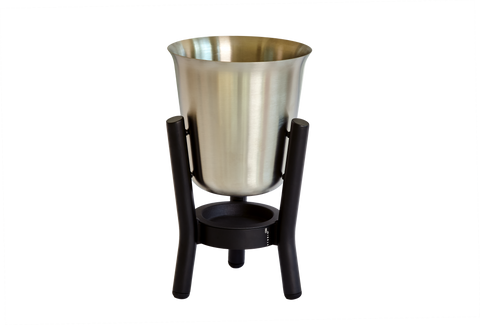 Stainless Steel Satin Finish Champagne Cooler with Matt Black Stand